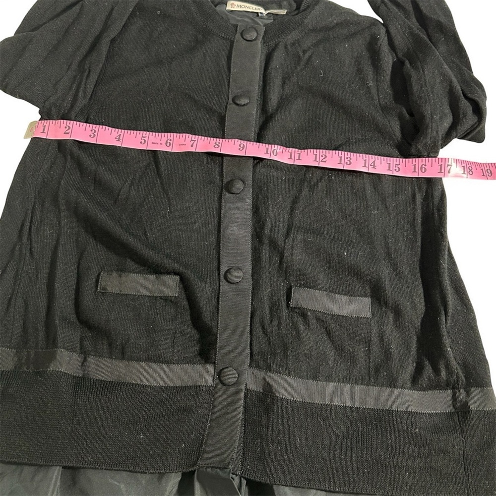 Moncler Black Knit Cardigan Button Front Size S Authentic - Picture 10 of 16